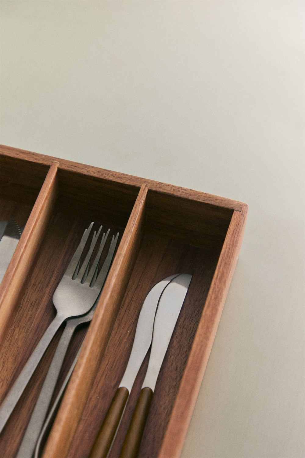 Acacia wood cutlery tray 25x35 cm Aurelin, gallery image 3