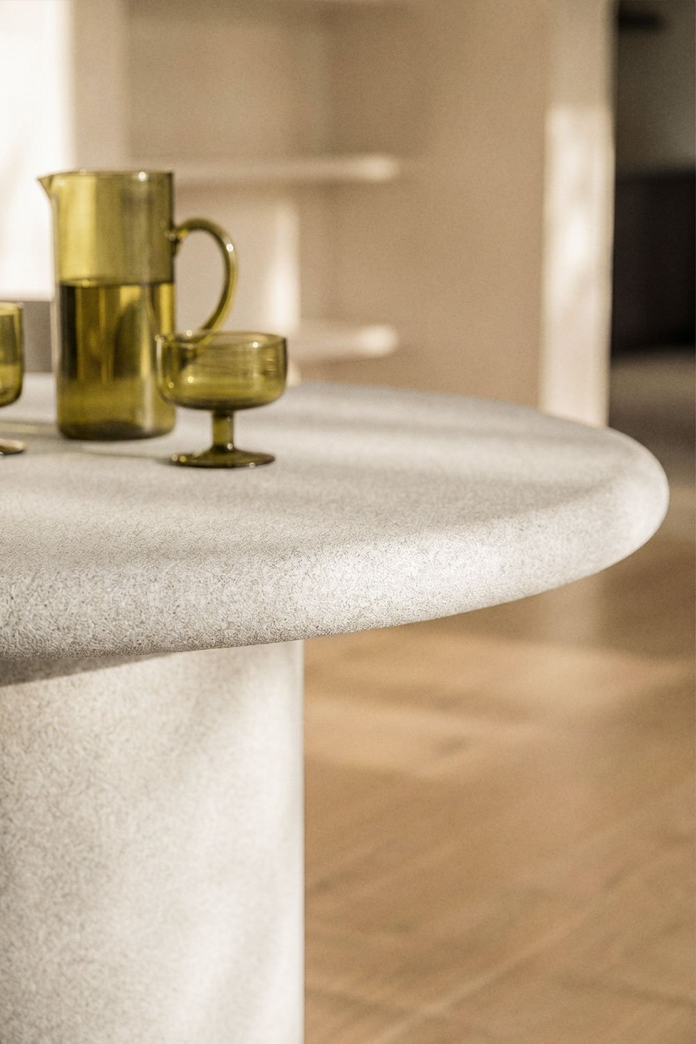 Emiria round cement dining table, gallery image 2