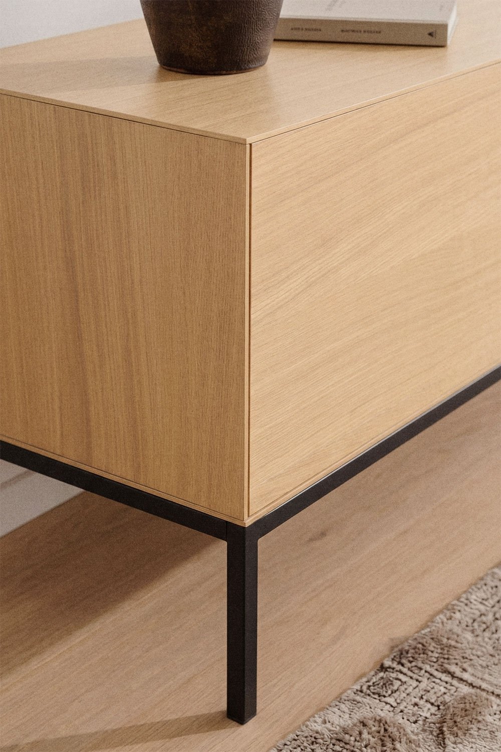 TV Stand 160x40 cm in oak veneer MDF Bromley, gallery image 2