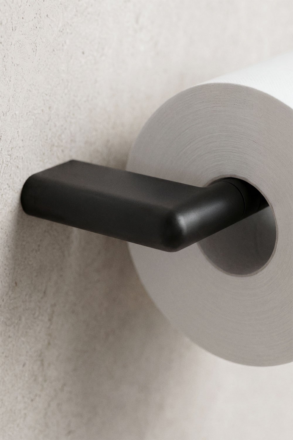 Toilet roll holder in stainless steel and matt black Rovent, gallery image 2