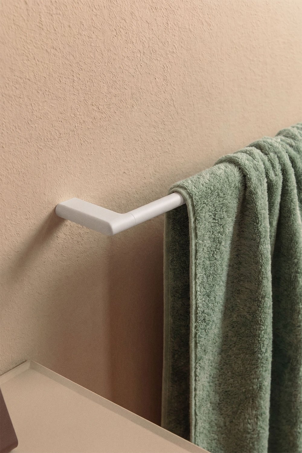 60 cm wall-mounted towel rail for bathroom in white stainless steel Rovent, gallery image 2