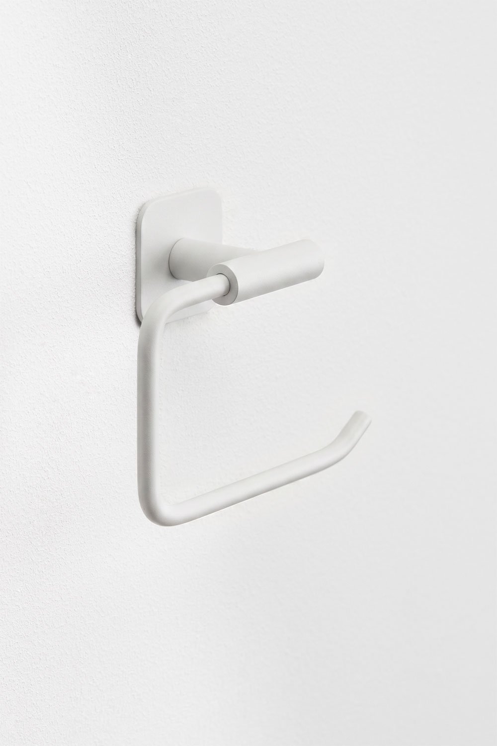 Adhesive toilet paper holder for bathroom in white stainless steel Ondreli, gallery image 3