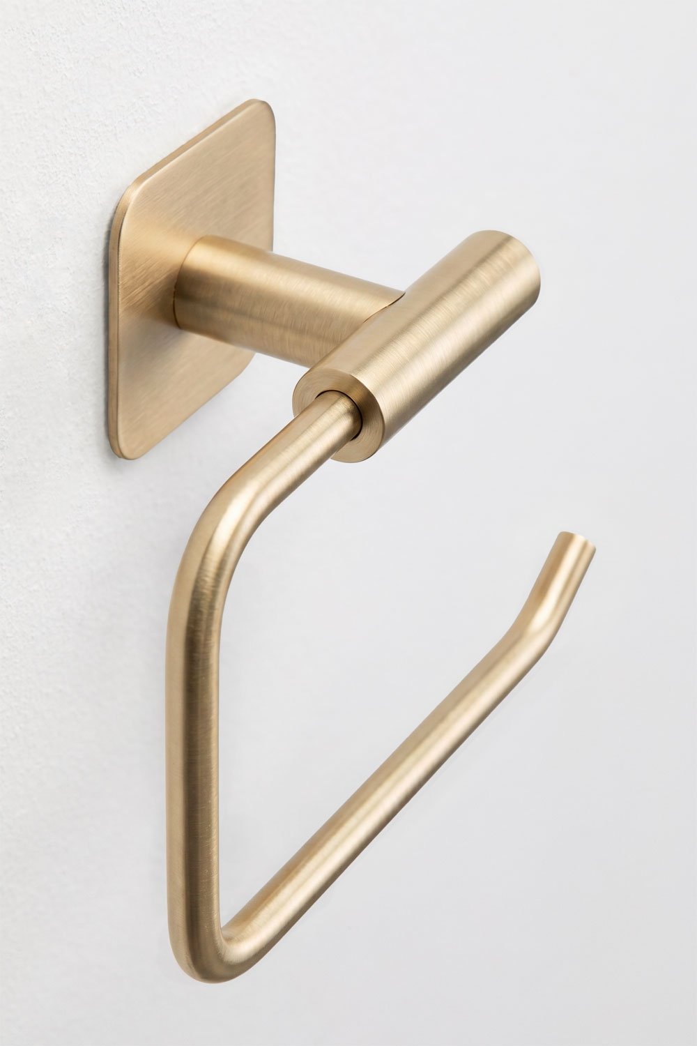 Adhesive toilet paper holder for bathroom in brushed gold stainless steel Ondreli, gallery image 5