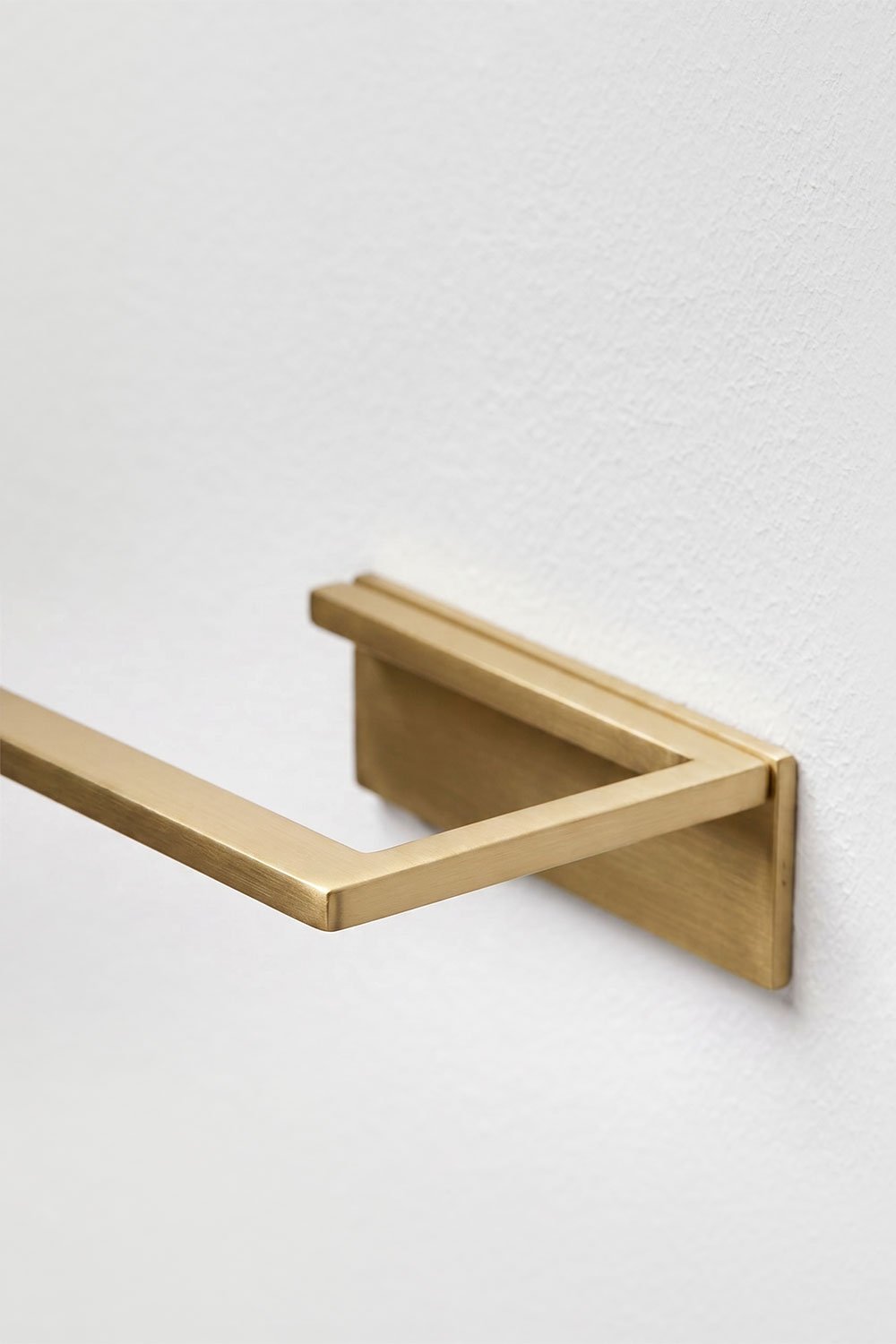 Wall-mounted stainless steel towel rail with 60 cm bar in brushed gold Jalter, gallery image 6