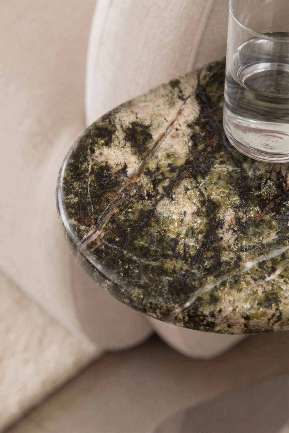 Oval side table 45x25 cm in stainless steel Lumair, gallery image 2