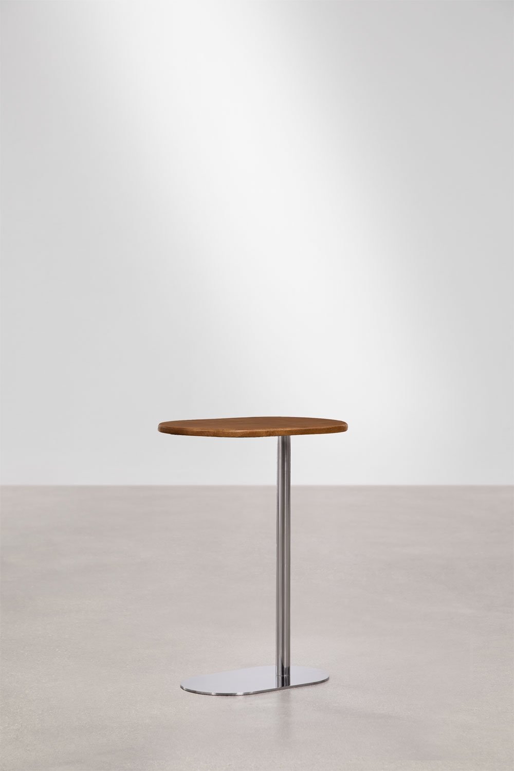 Oval side table 45x25 cm in stainless steel Lumair, gallery image 3