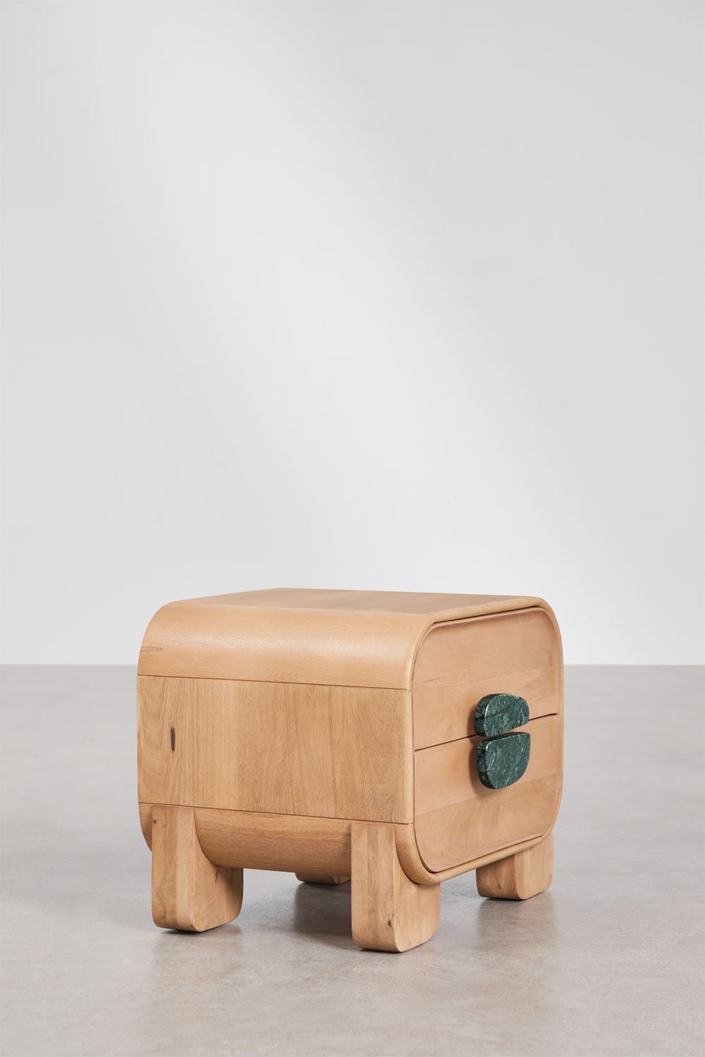 Kivalina 50x35 cm nightstand in mango wood and natural stone, gallery image 4