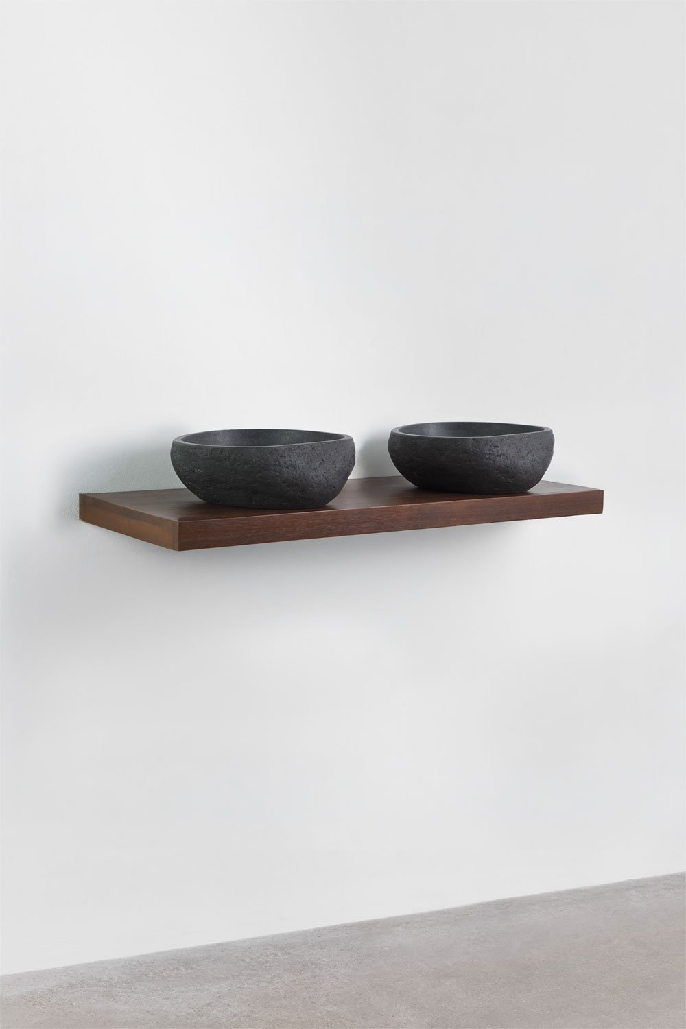 Double suspended bathroom furniture set 120x45 cm in Venetian teak wood, gallery image 4
