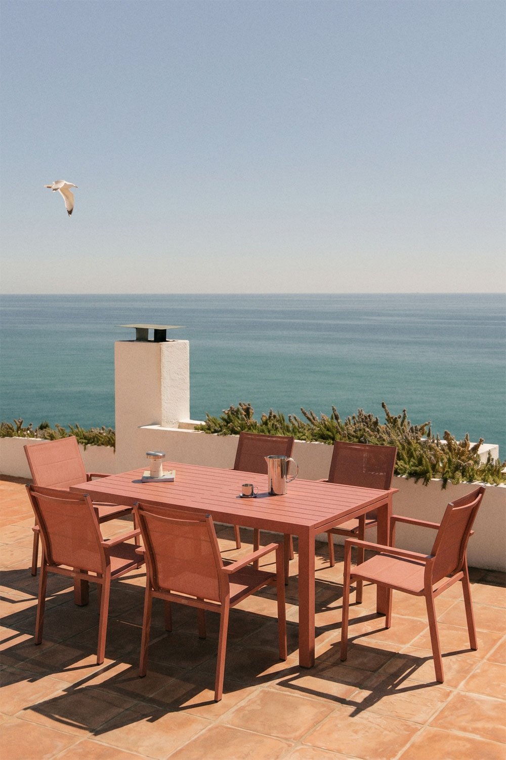 Rectangular garden table 180-240x100 cm extendable in Starmi aluminum, gallery image 1
