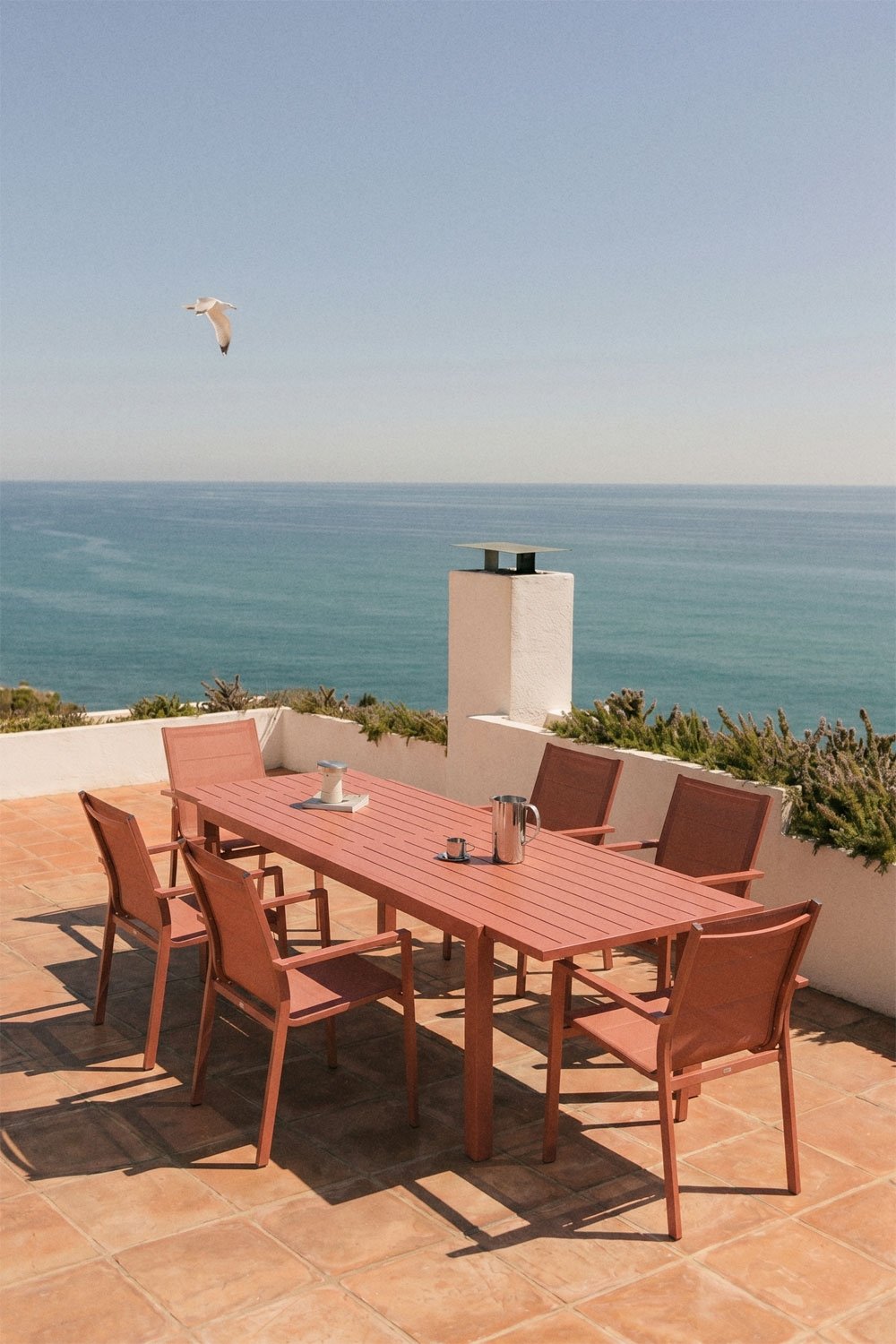 Rectangular garden table 180-240x100 cm extendable in Starmi aluminum, gallery image 2