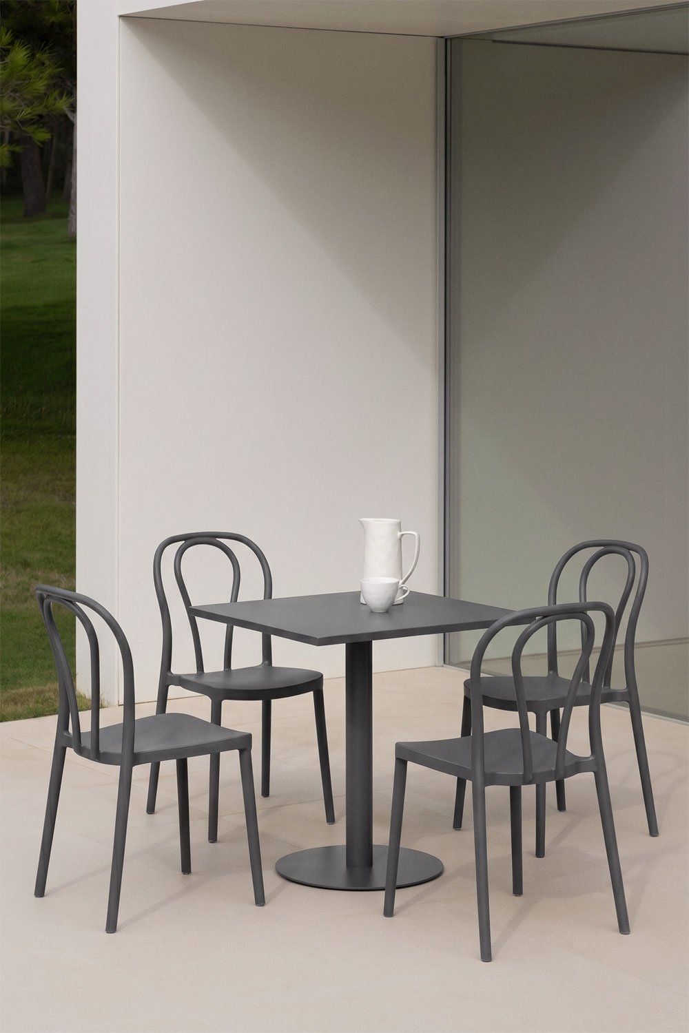 Square 70x70 cm table set and 4 Mizzi garden chairs, gallery image 9