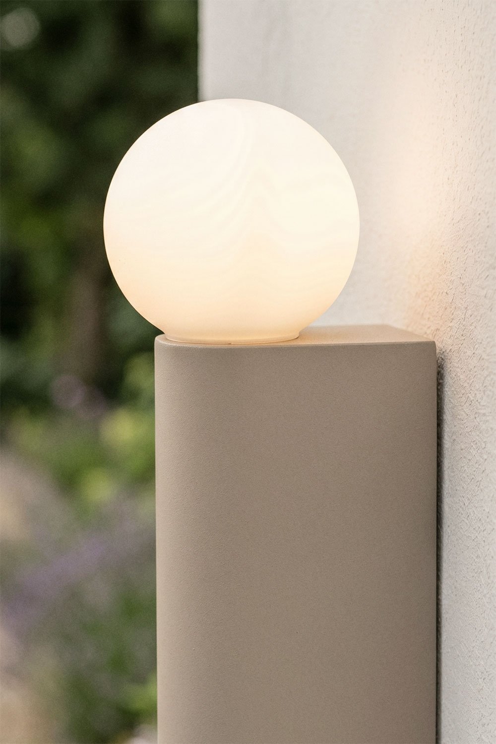 Outdoor wall sconce with crystal ball in aluminum Irvine, gallery image 2