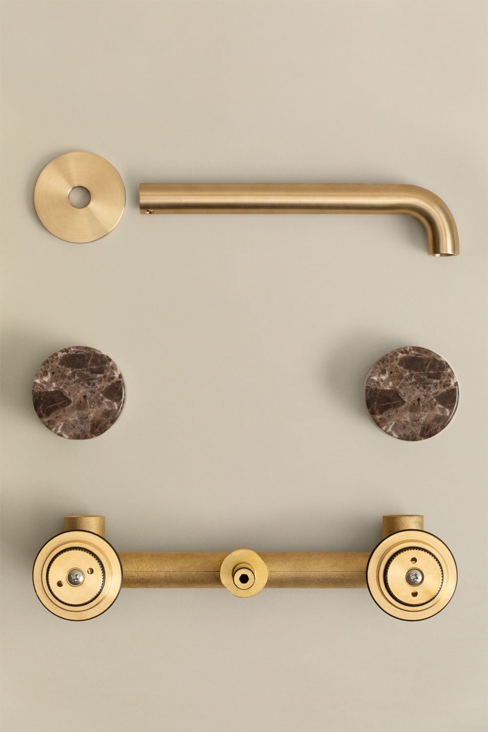 Gilstoin built-in basin mixer in brass and natural stone, gallery image 7