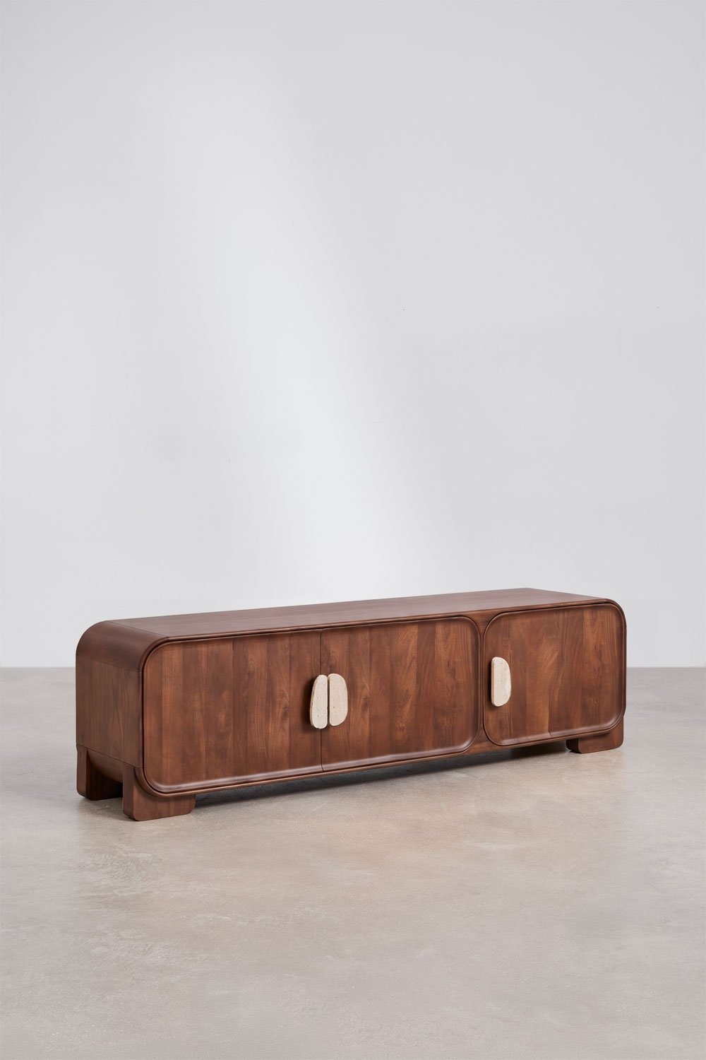 Kivalina TV cabinet in mango wood and natural stone, gallery image 3