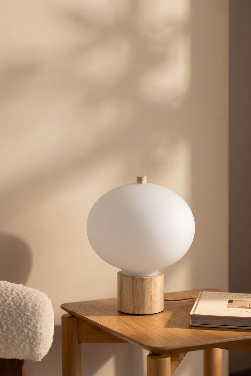 Batouri pine wood table lamp, gallery image 1