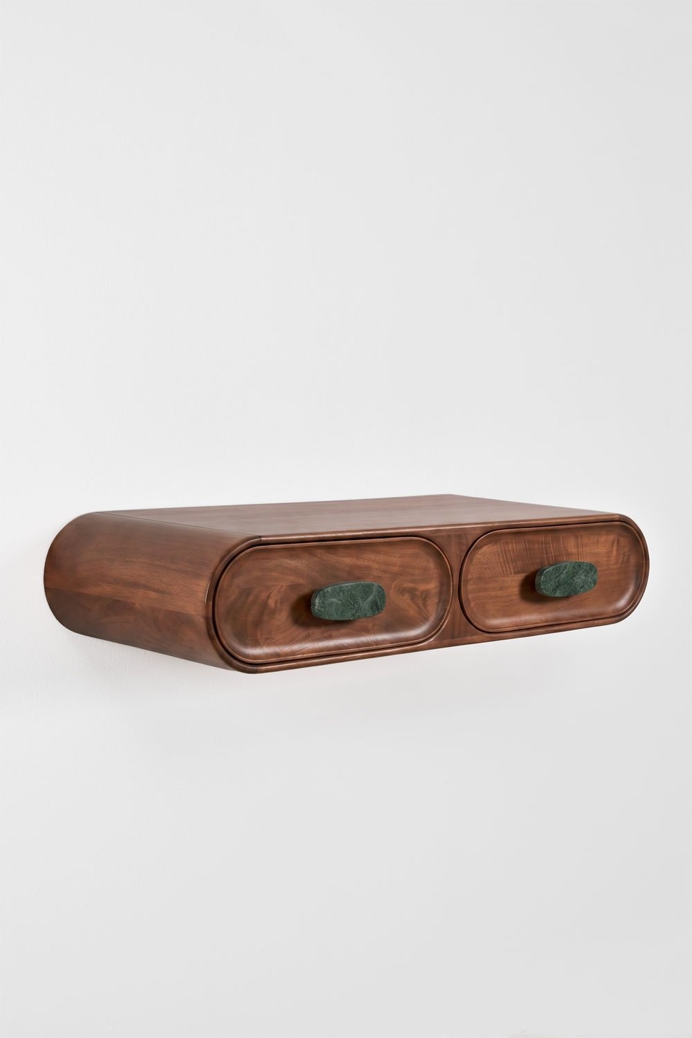 Wall-mounted entryway console 100x40 cm in mango wood and natural Kivalina stone, gallery image 3