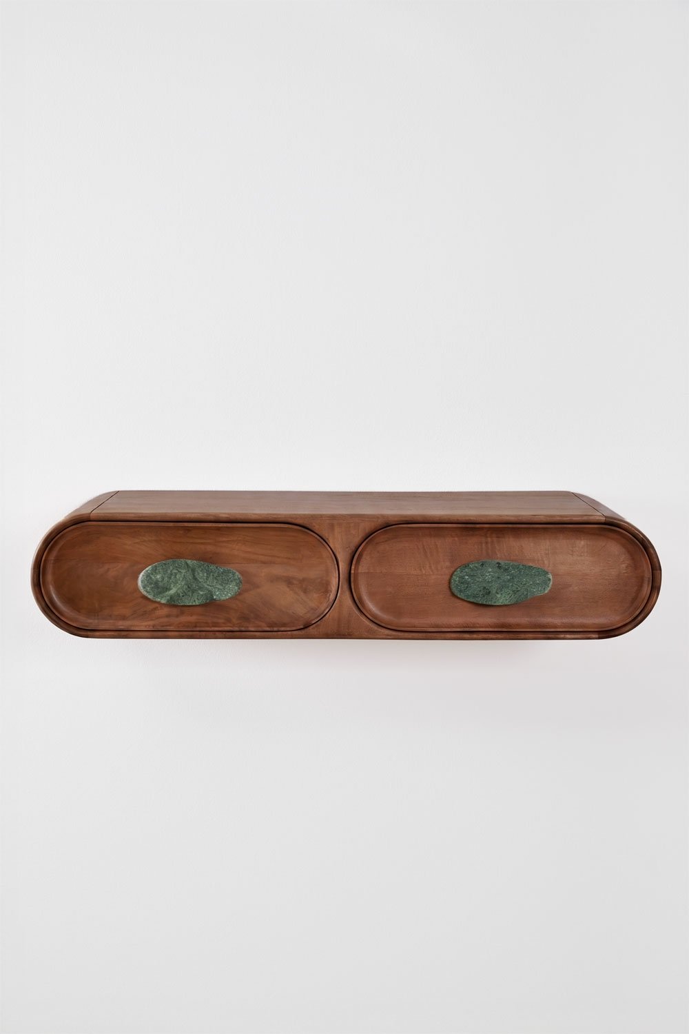 Wall-mounted entryway console 100x40 cm in mango wood and natural Kivalina stone, gallery image 4