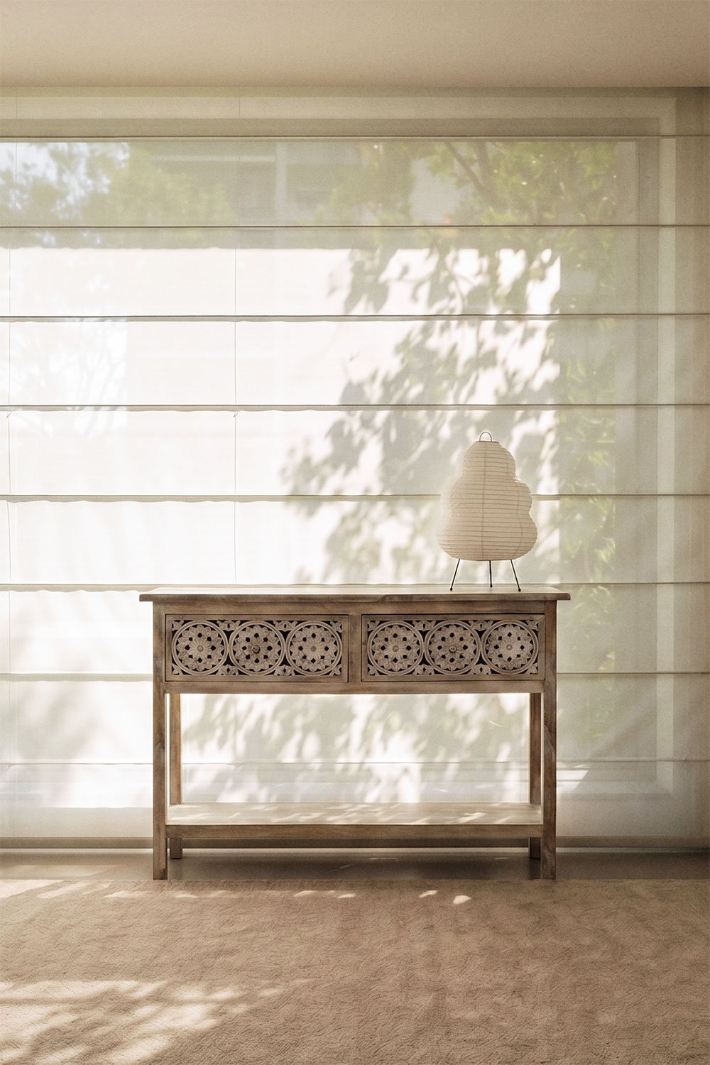 Mango wood 120x40 cm hallway console table Ardel, gallery image 1