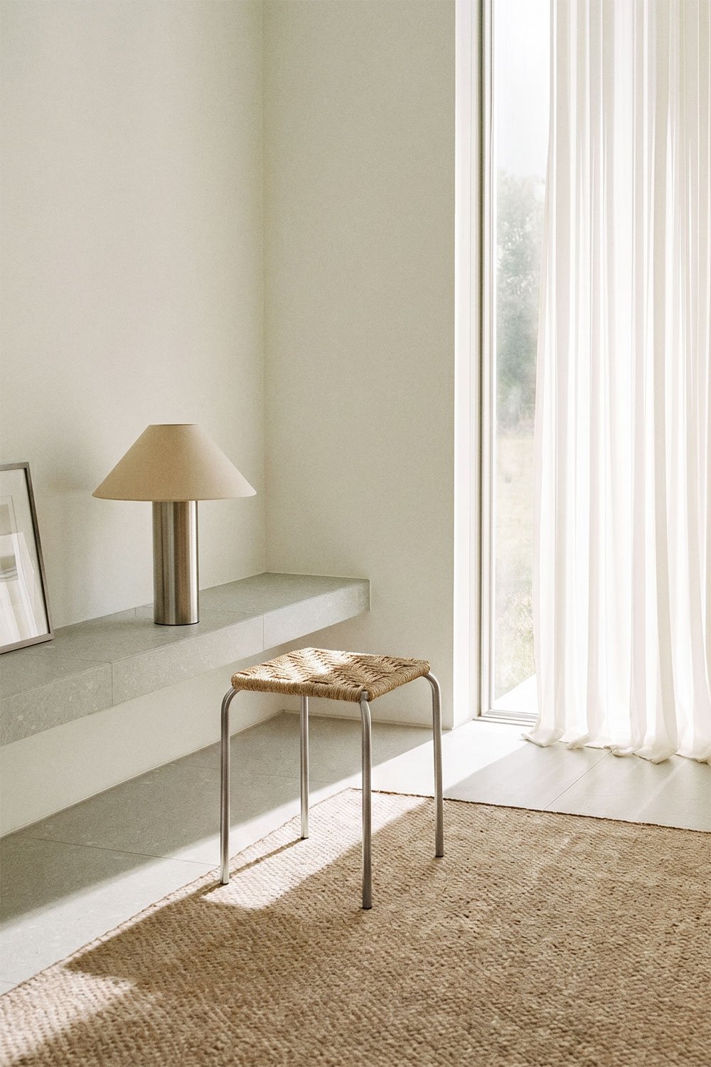 Stackable 45 cm low stool in stainless steel Narnial, gallery image 2