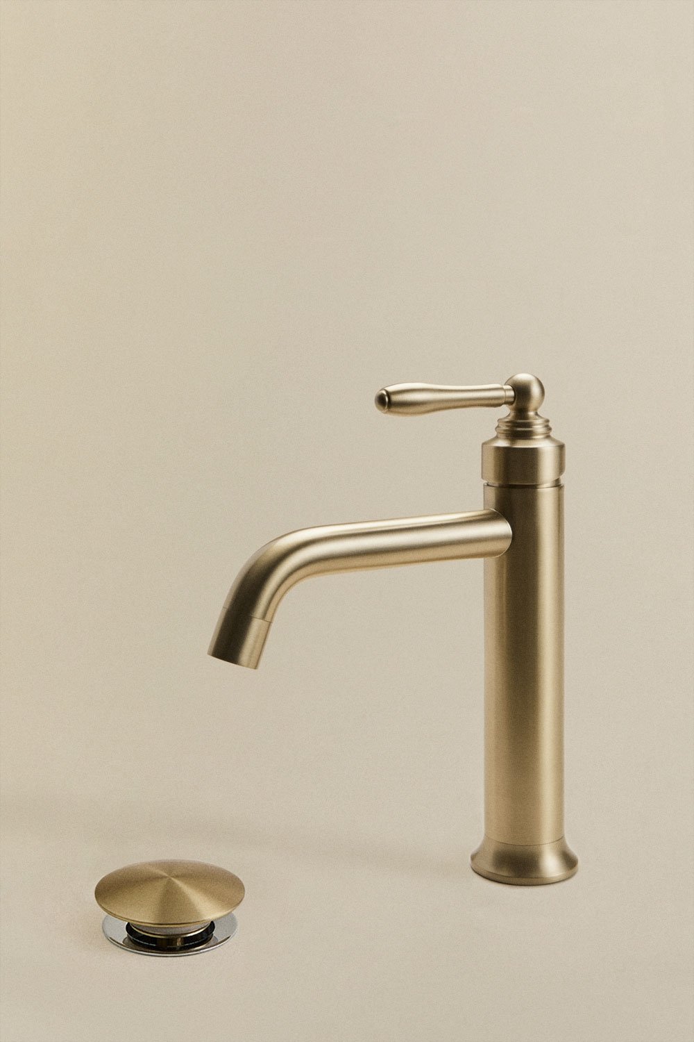 Alejandra brass basin tap set and Orveta Click-Clack type basin drain valve, gallery image 3