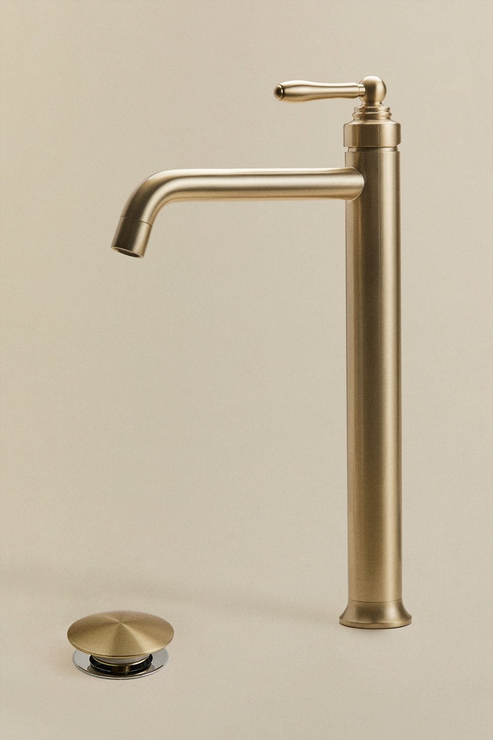 Alejandra brass basin tap set and Orveta Click-Clack type basin drain valve, gallery image 3