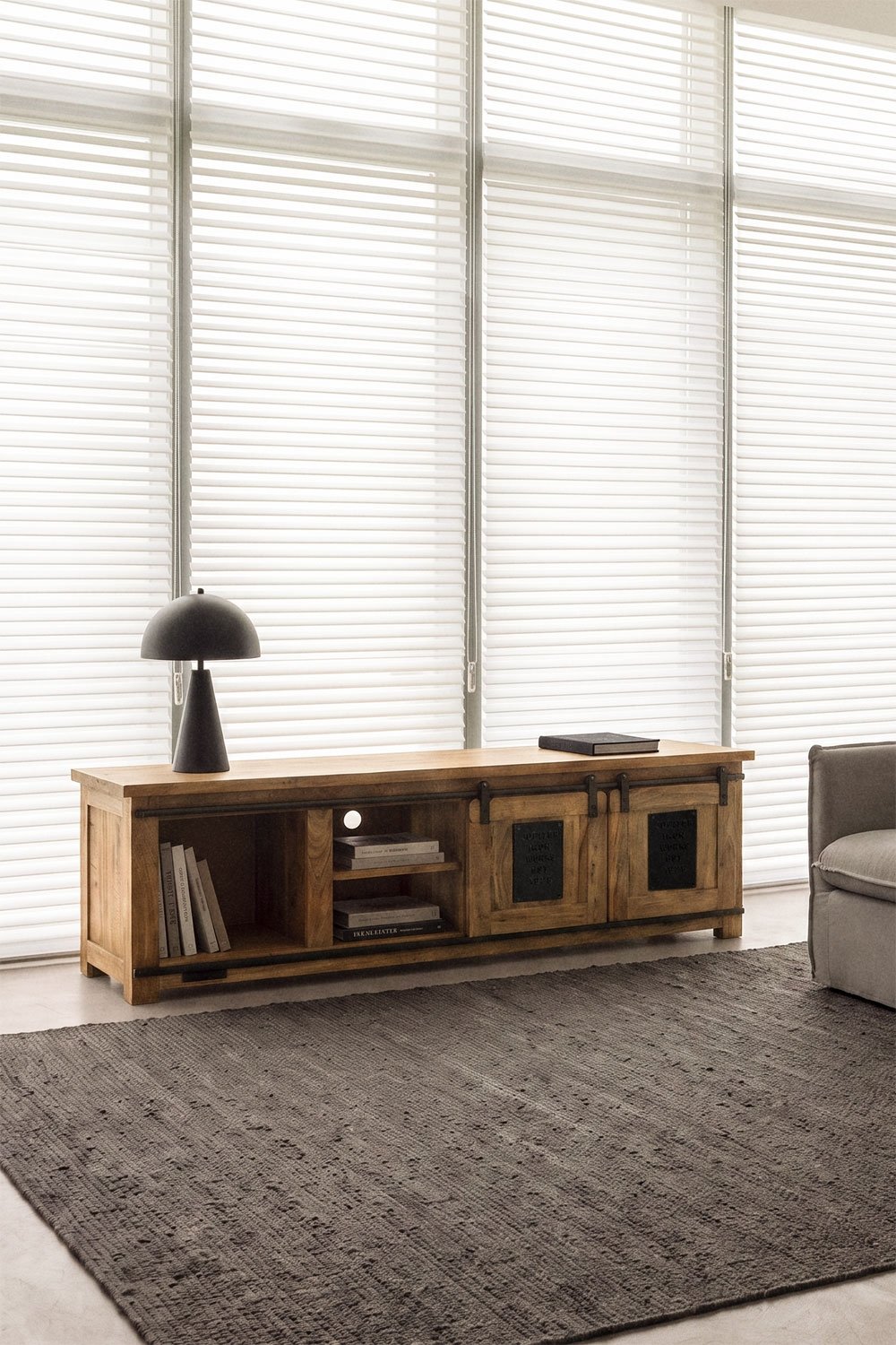 160x40 cm TV cabinet in Uain mango wood, gallery image 1