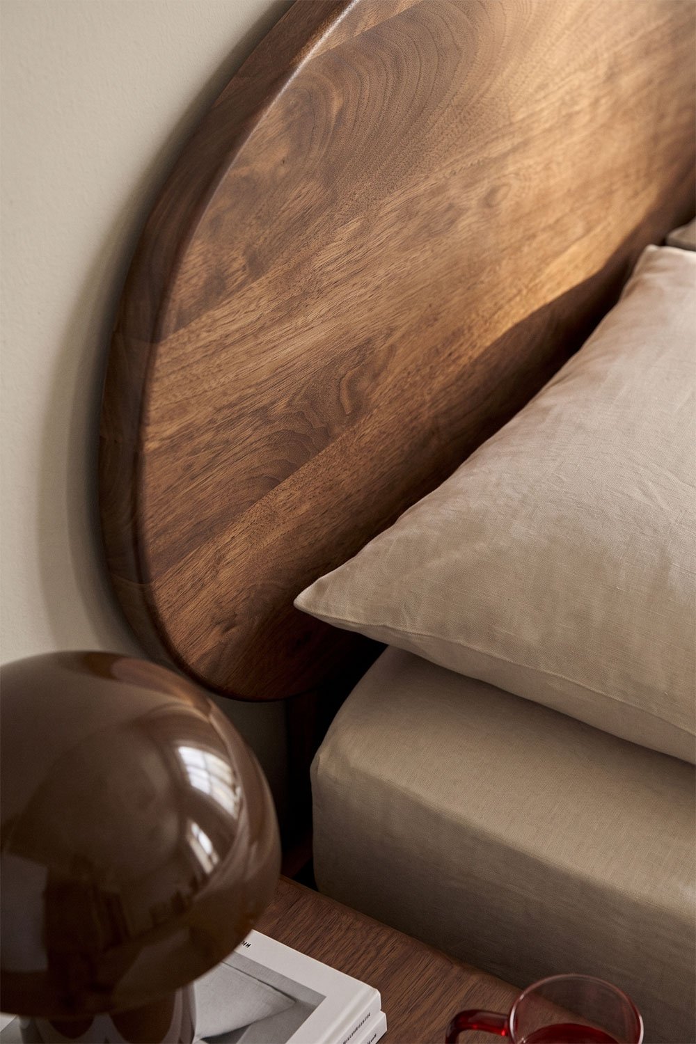 Dark mango wood headboard for 150 cm bed Agathe, gallery image 2