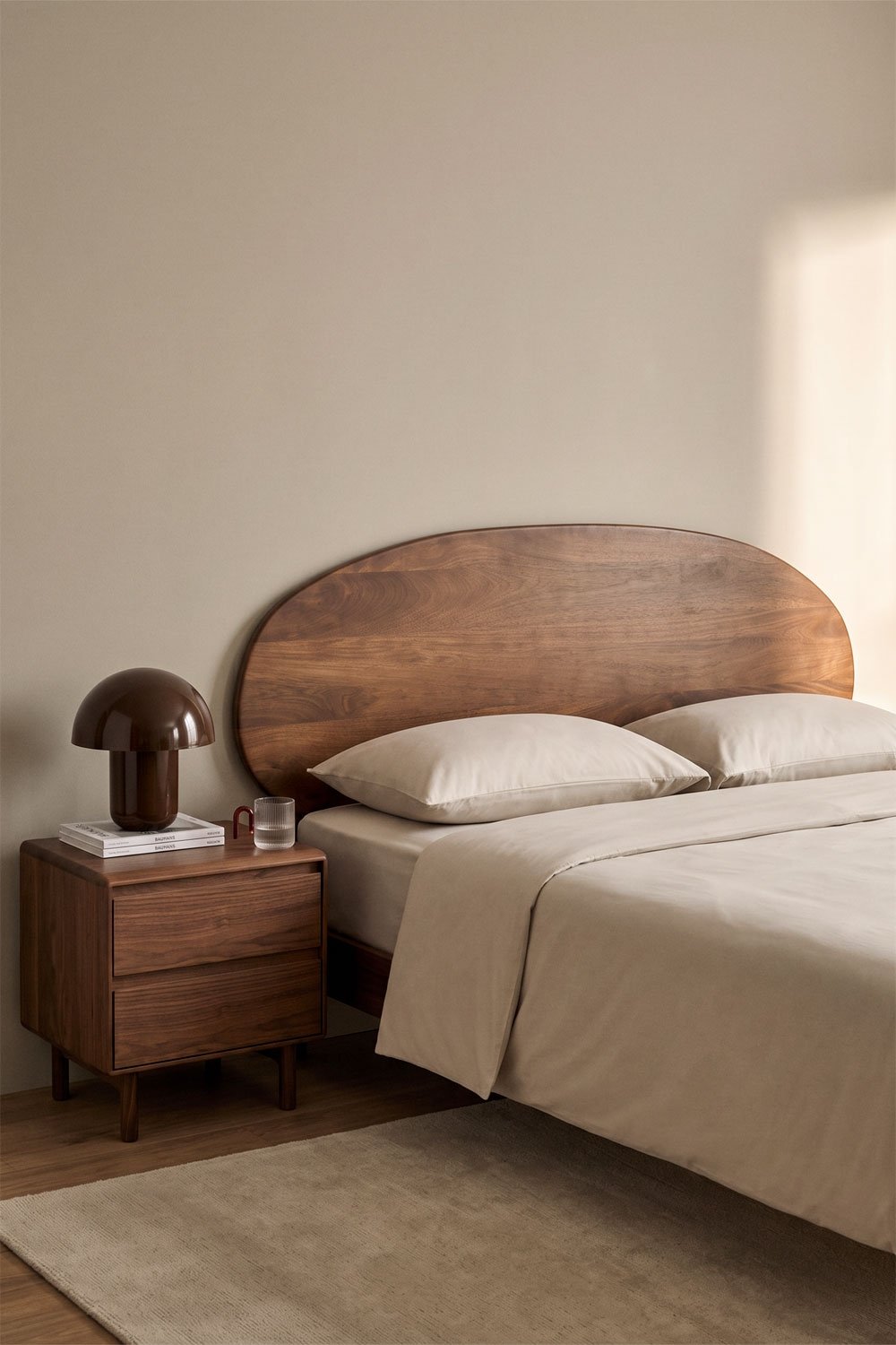 Dark mango wood headboard for 150 cm bed Agathe, gallery image 1