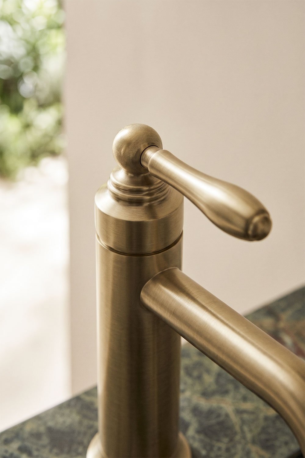Alejandra brass basin tap set and Orveta Click-Clack type basin drain valve, gallery image 2