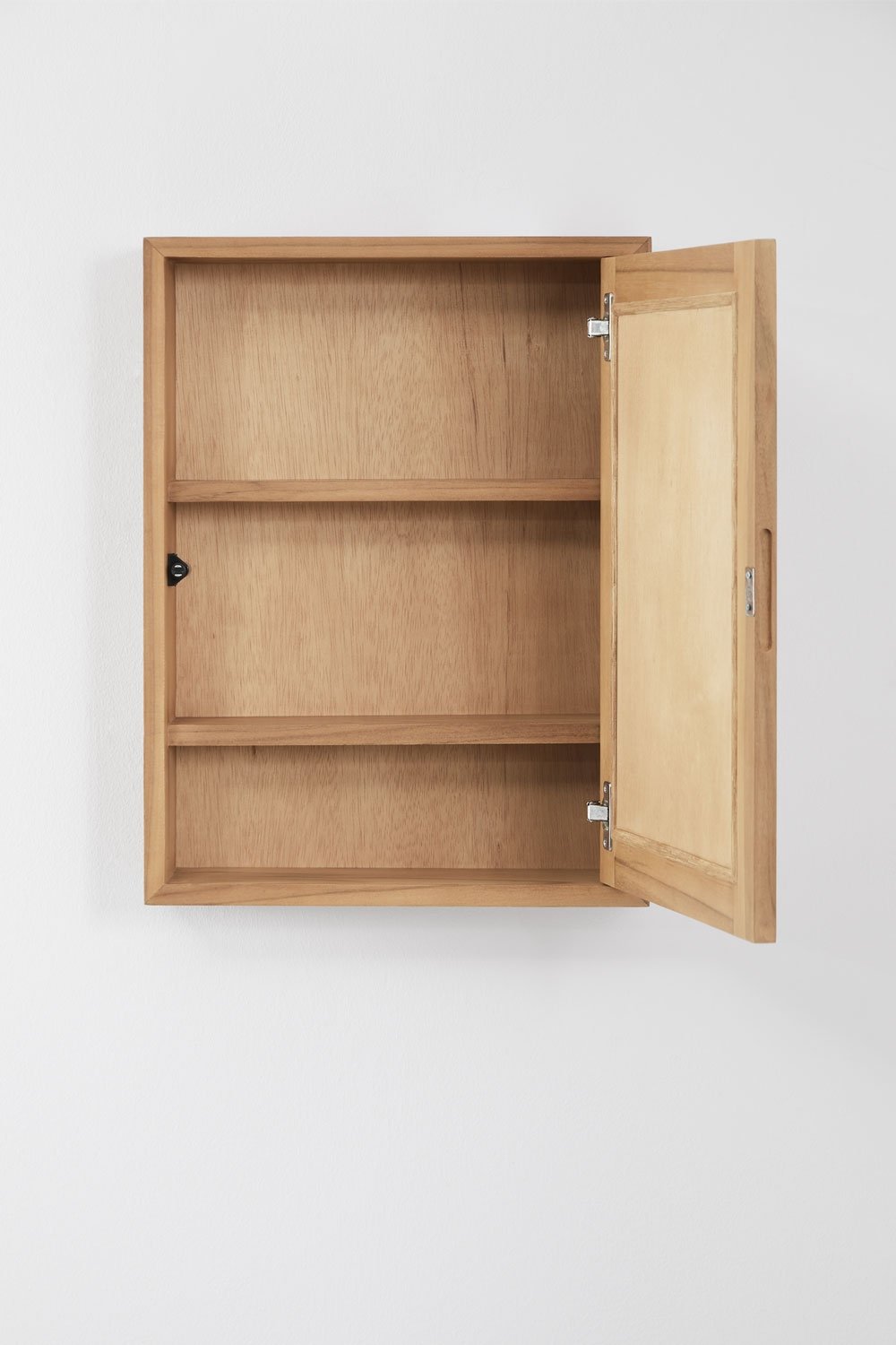 Rectangular Bathroom Wall Cabinet 45x60 cm Teak Wood Mirror Ian, gallery image 4