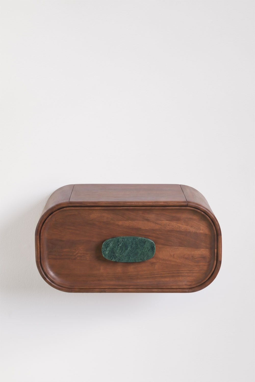 Floating nightstand 50x35 cm in mango wood and natural stone Kivalina, gallery image 4