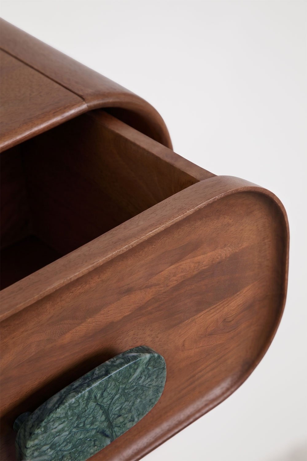 Floating nightstand 50x35 cm in mango wood and natural stone Kivalina, gallery image 5