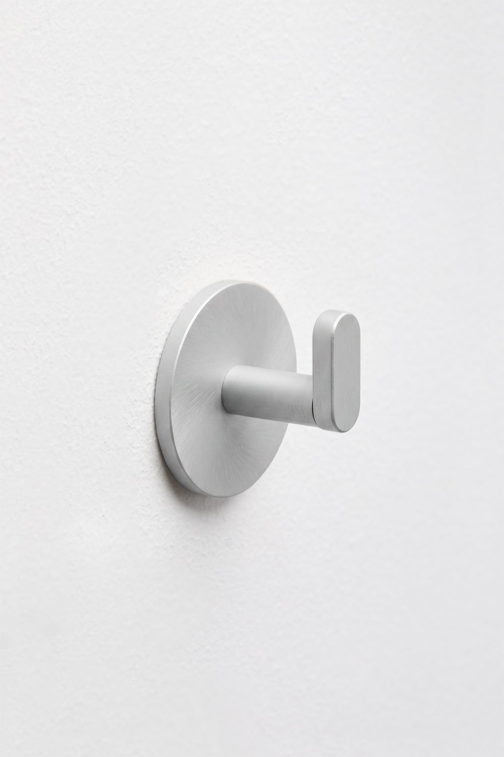 Adhesive bathroom hook in brushed grey stainless steel Caldrumi, gallery image 3