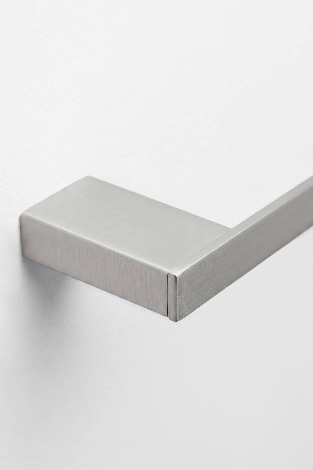 Wall-mounted 30 cm towel rail for bathroom in brushed grey stainless steel Olvam, gallery image 5