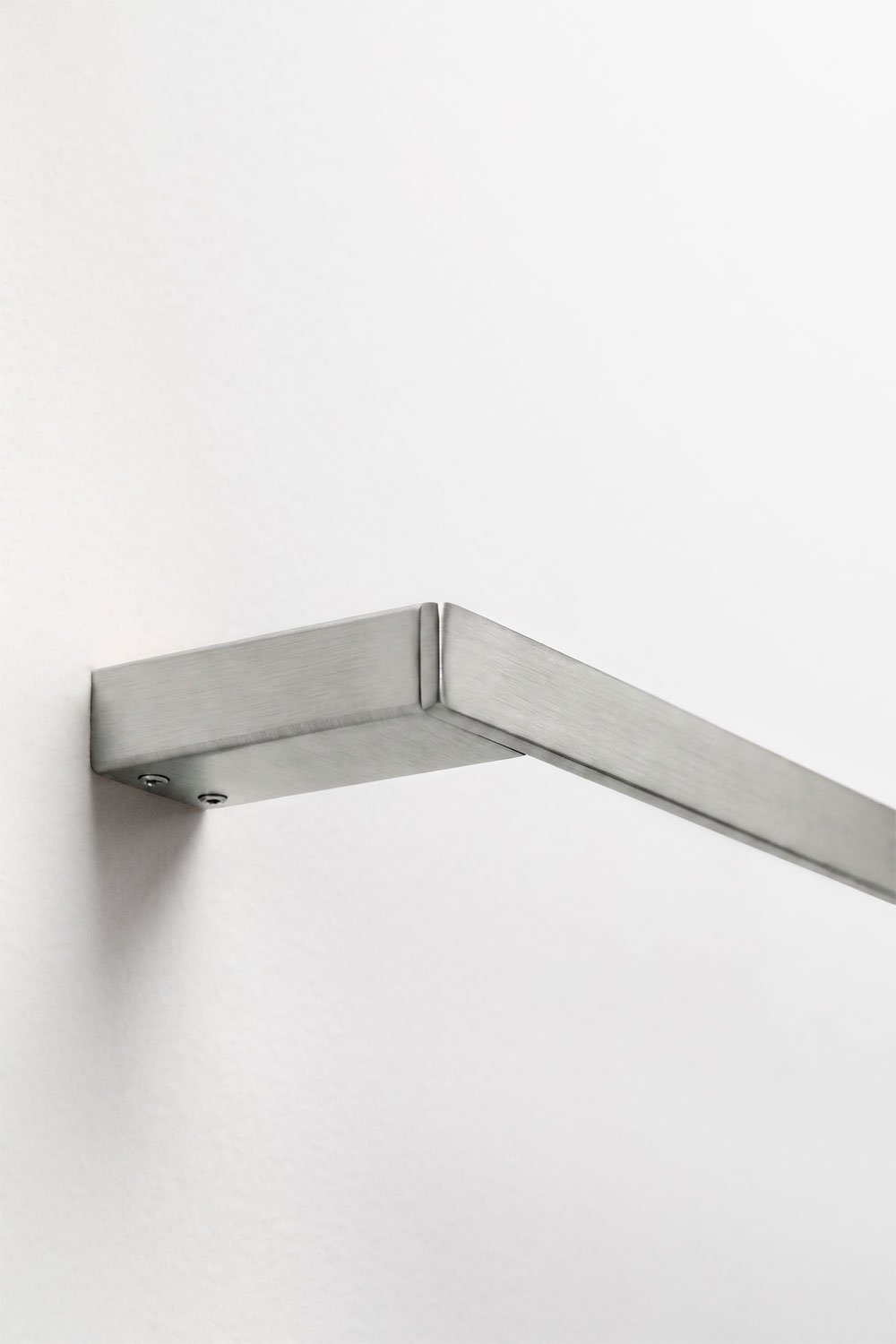 Wall-mounted 30 cm towel rail for bathroom in brushed grey stainless steel Olvam, gallery image 6