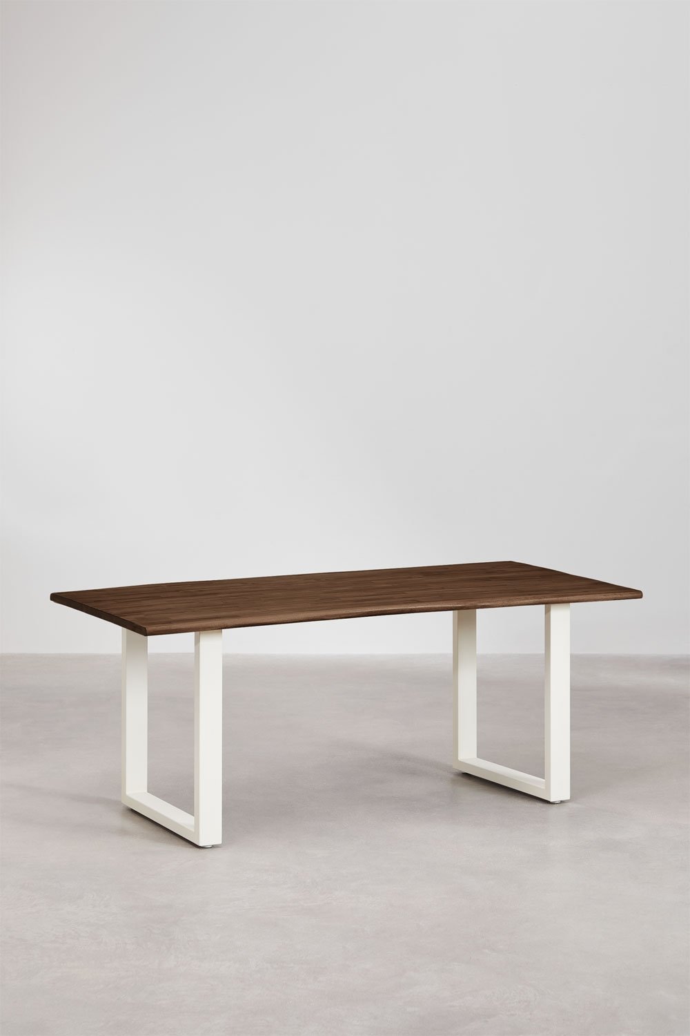 Rectangular dining table in acacia wood and steel (180x90 cm) Maupi, gallery image 3