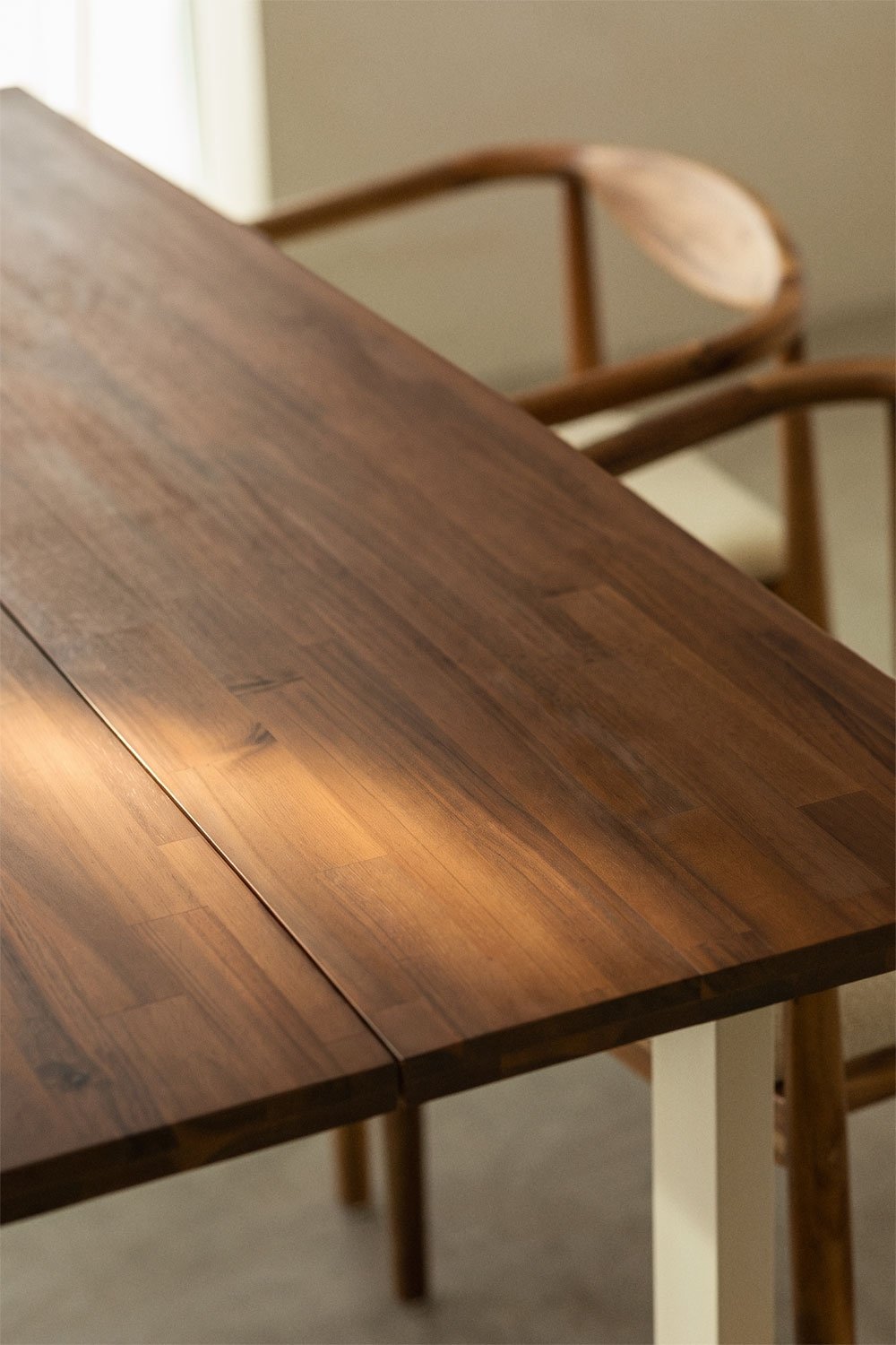 Rectangular dining table in acacia wood and steel (180x90 cm) Maupi, gallery image 2