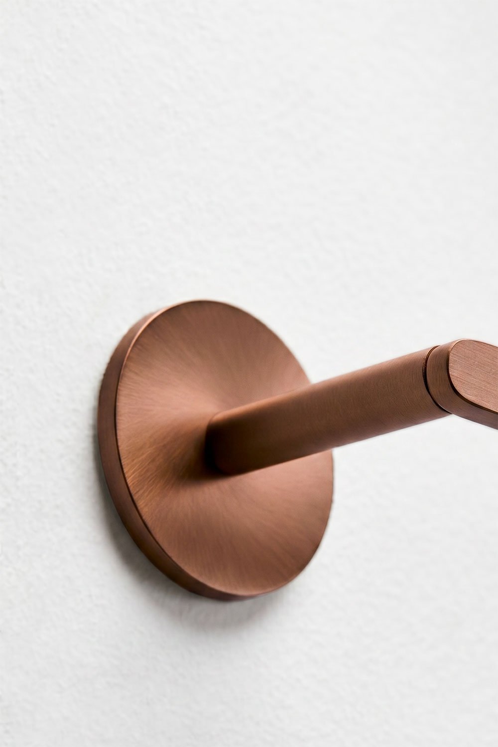 Adhesive wall-mounted towel rail with 30 cm bar for bathroom in rose gold stainless steel Caldrumi, gallery image 6