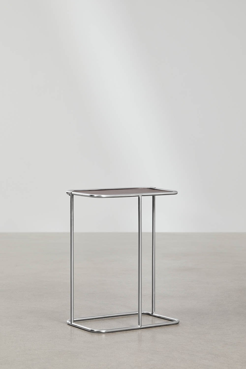 Rectangular nesting side tables in leather and stainless steel Dravena, gallery image 6