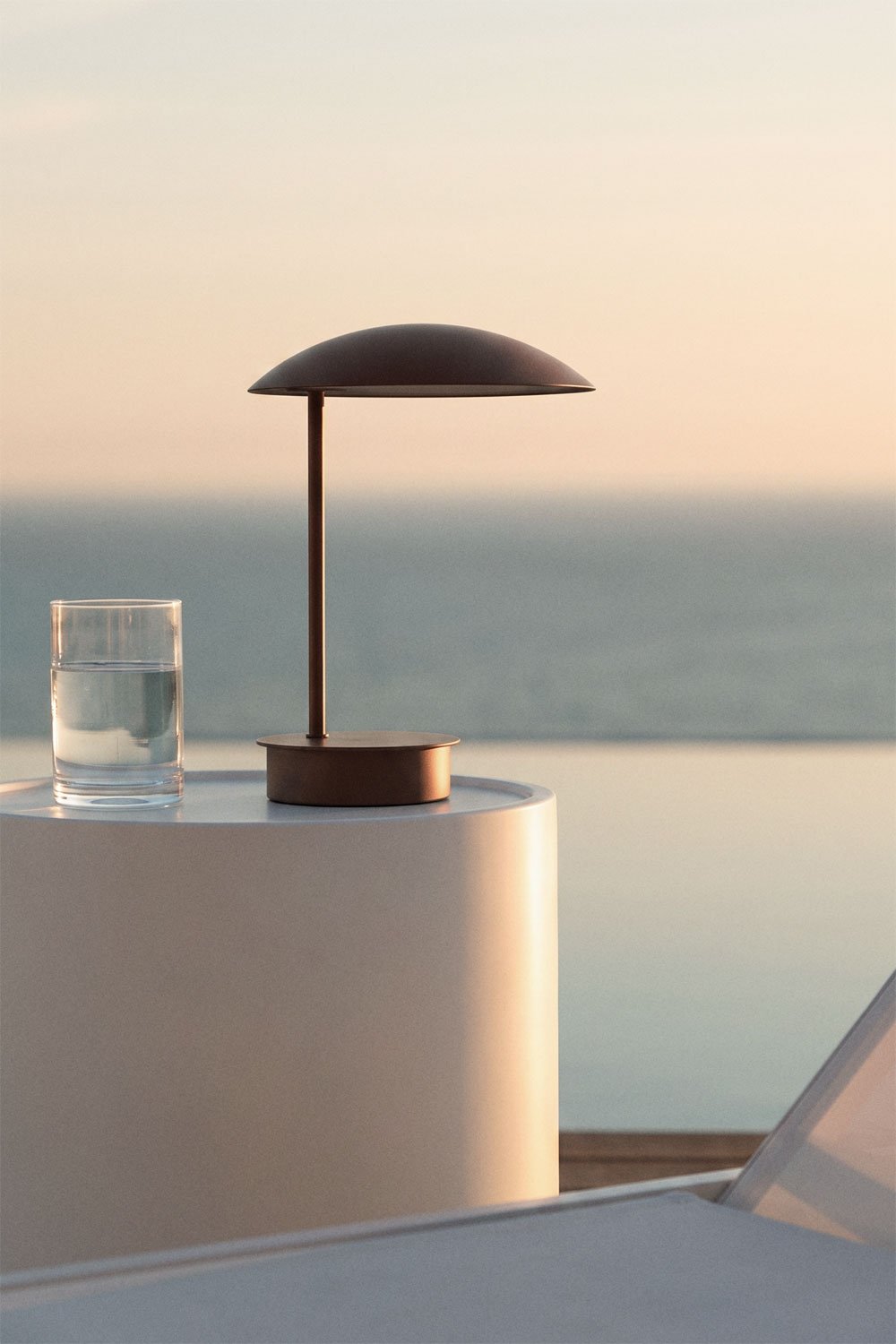 Wireless LED outdoor table lamp in iron Prismela, gallery image 1