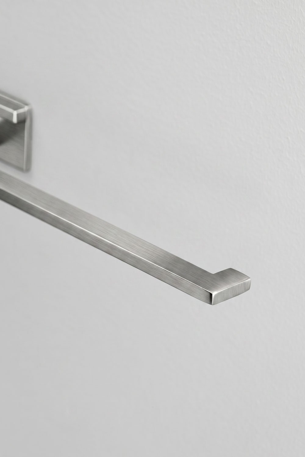 Adhesive wall-mounted 30 cm towel rail for bathroom in brushed grey stainless steel Jalter, gallery image 6