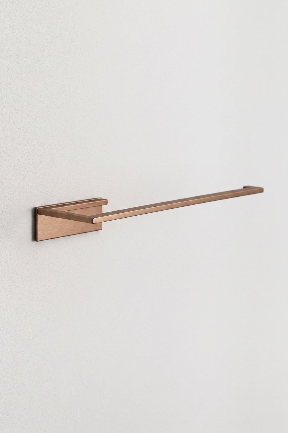 Adhesive wall-mounted 30 cm towel rail for bathroom in brushed rose gold stainless steel Jalter, gallery image 3