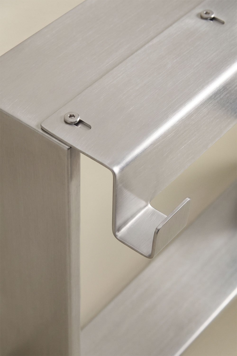 Hanging shower screen shelf in brushed grey stainless steel Elaria, gallery image 6
