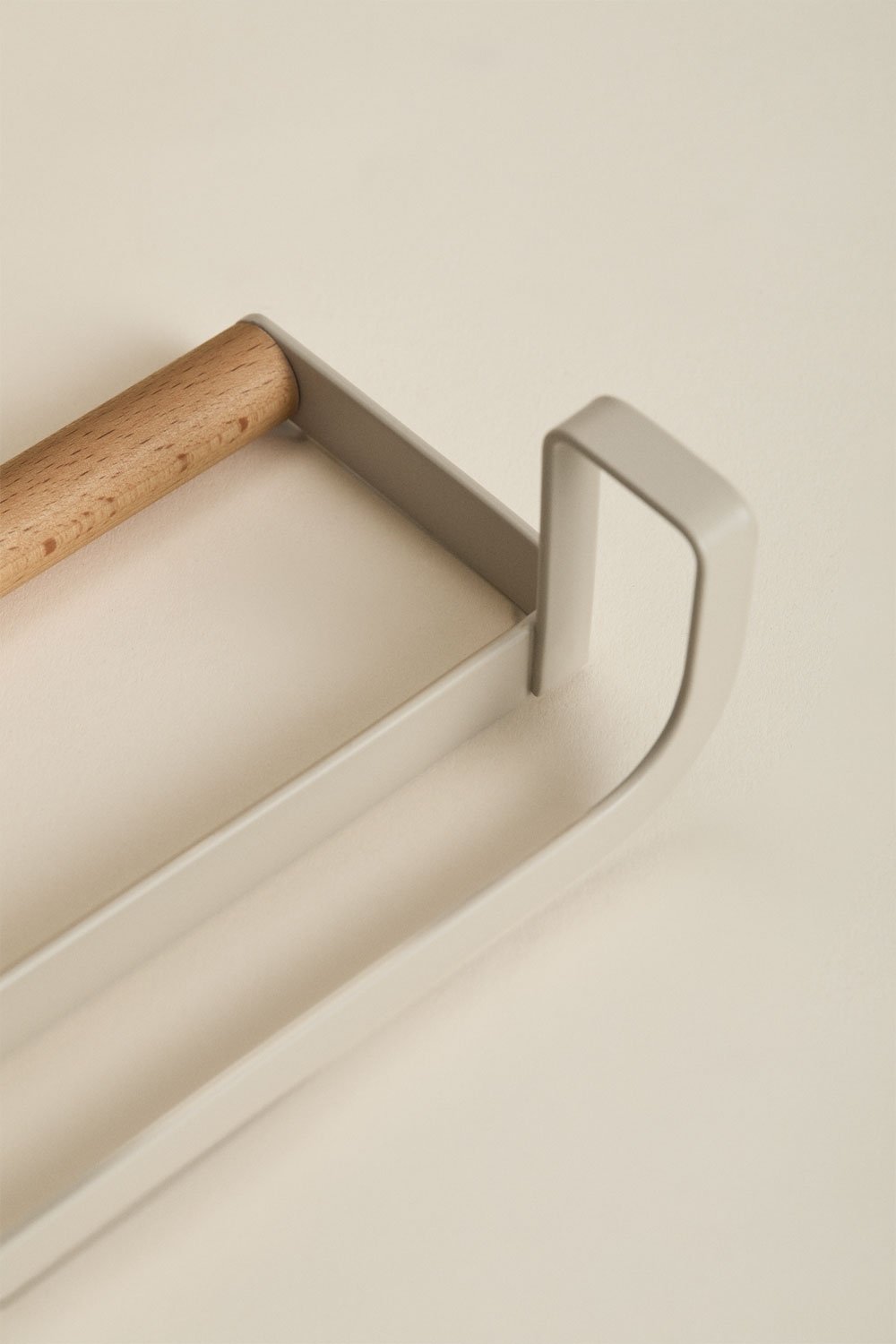 Celine kitchen towel holder in iron and rubberwood, gallery image 5