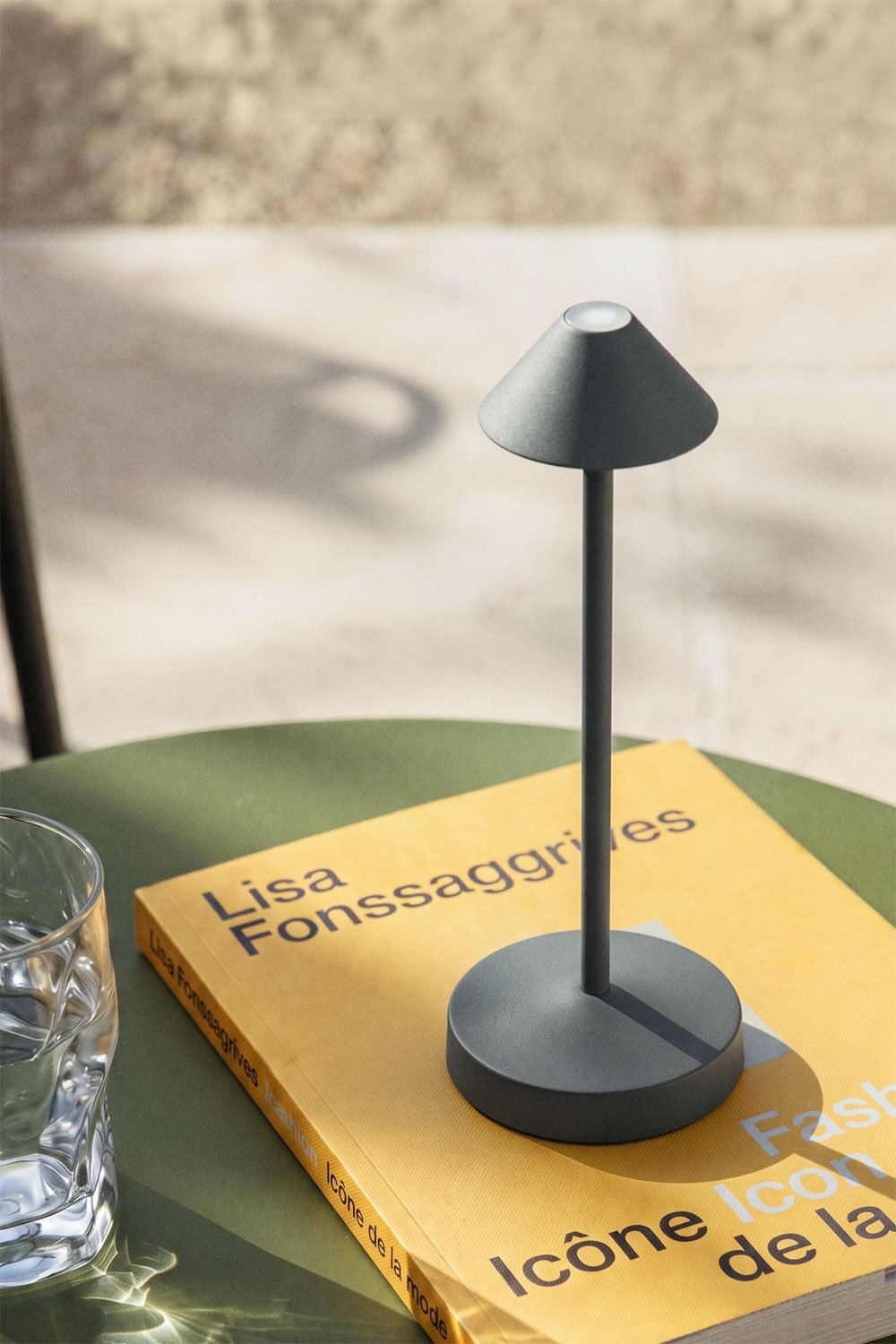 Emilija wireless LED outdoor iron table lamp, gallery image 1