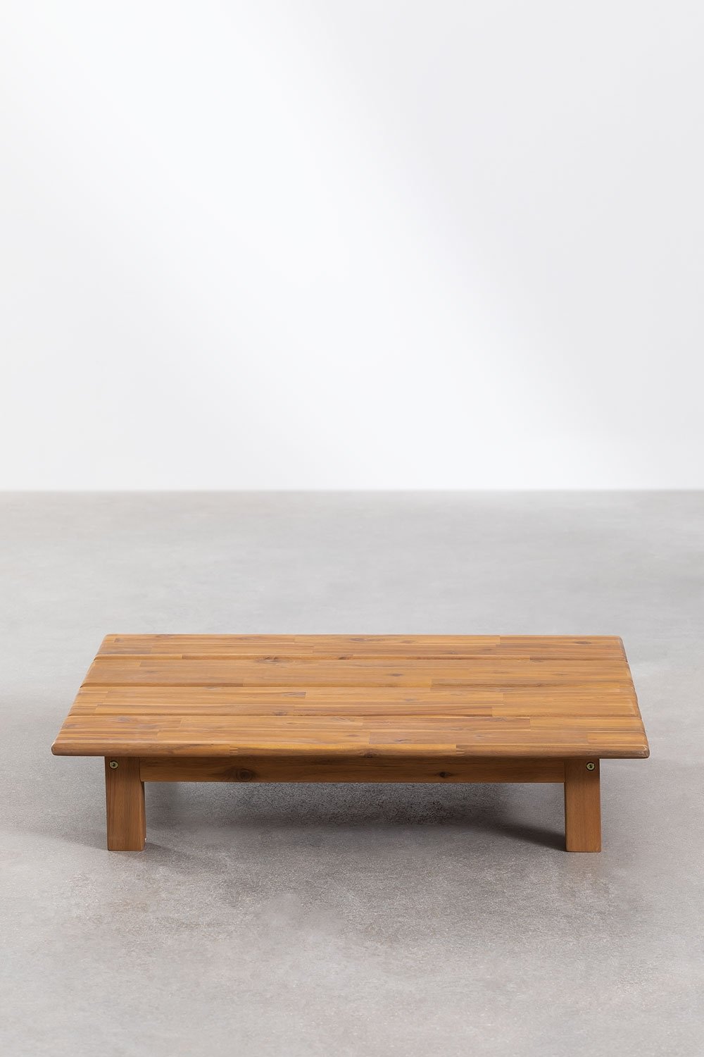 Rectangular coffee table 85x75 cm in Brina acacia wood, gallery image 2