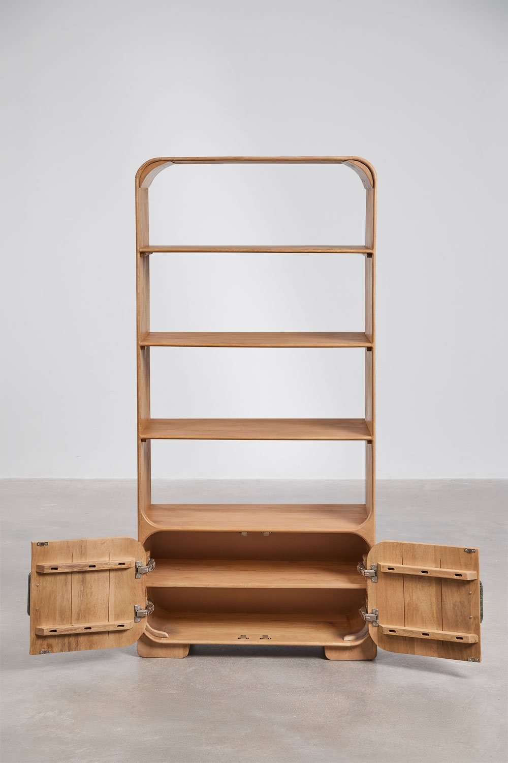 190 cm shelf in mango wood and natural stone Kivalina, gallery image 5