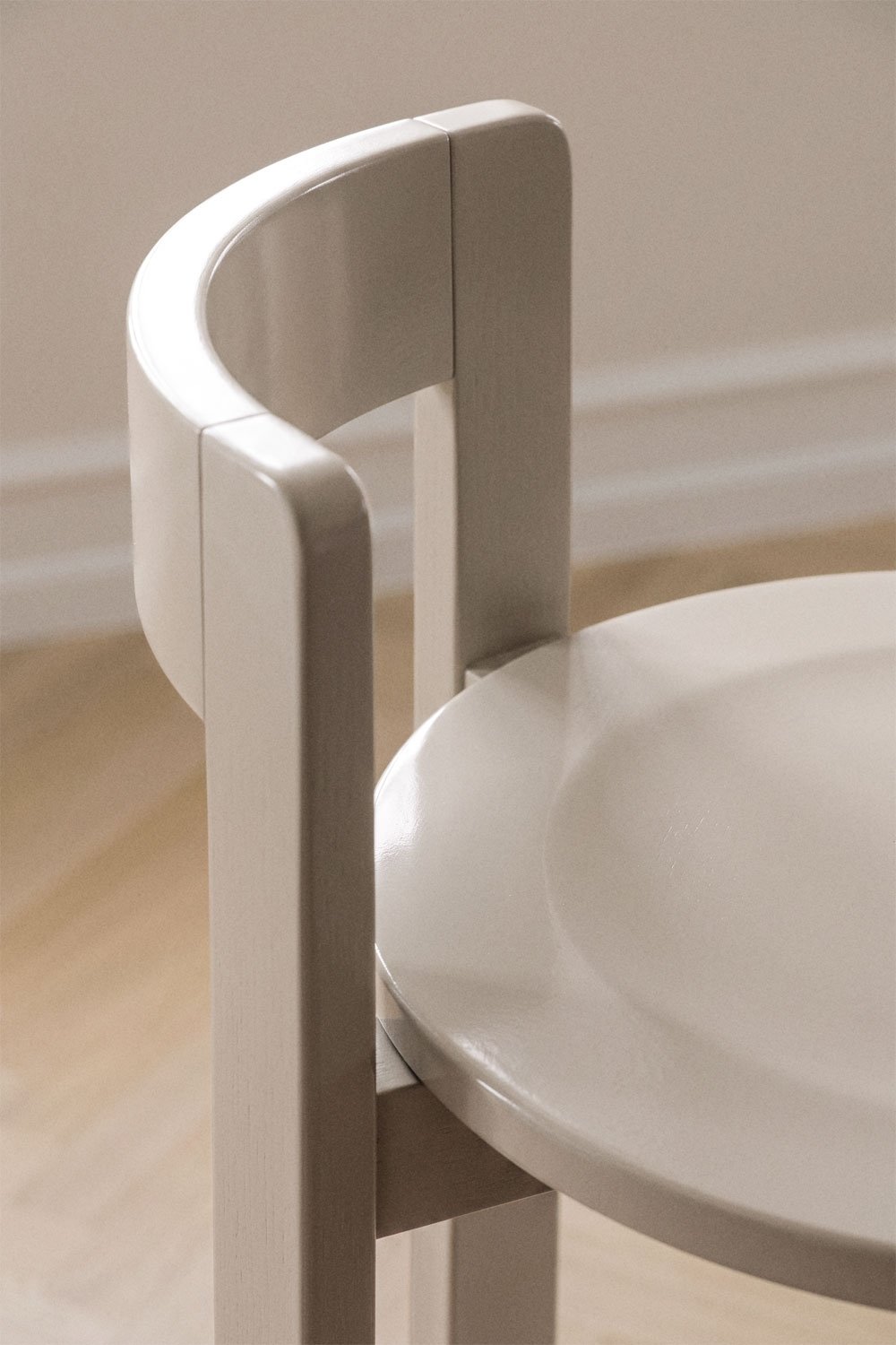 Noreli oak wood high stool, gallery image 2