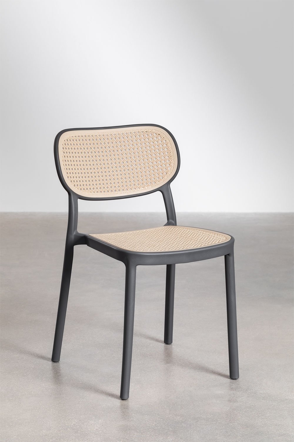 Karena extendable rectangular table set 180-240x90 cm in aluminum and 6 stackable Omara dining chairs in polypropylene, gallery image 8