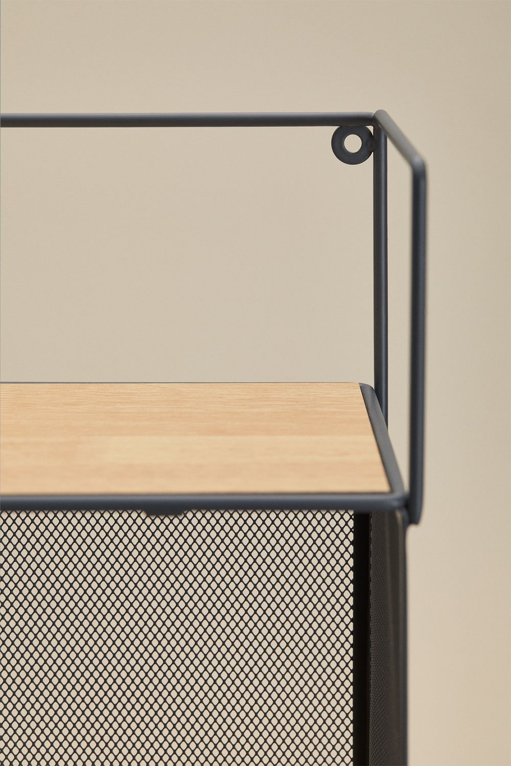 Storage shelf 30x105 cm in iron and MDF Antxo, gallery image 6